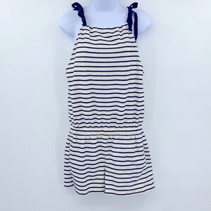 Madewell Tie-Shoulder Romper‎ in Stripe Sz S